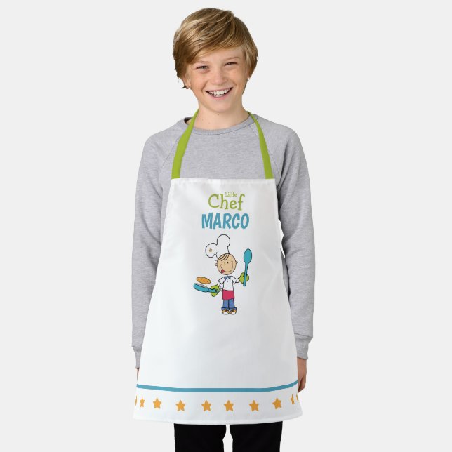 Delantal Personalized Kids Pancake Chef Apron With Stars (Gastado)