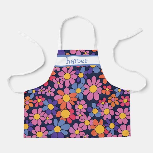 Delantal Personalized Kids Retro Flower Apron (Anverso)