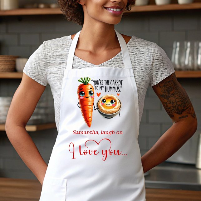 Delantal Personalized Love Gift Apron Cartoon Food Quotes (Personalized Love Gift Apron Cartoon Food Quotes)