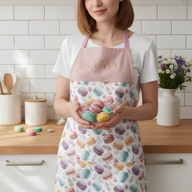 Delantal Personalized Modern Macaroon Desserts (Subido por el creador)