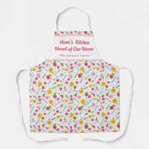 Personalized Mom’s Kitchen Floral Apron Gift