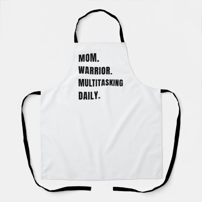 Delantal Personalized Mom Warrior Multitasking Daily Gifts (Anverso)