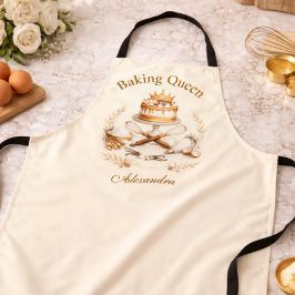 Delantal Personalized Name Baking Queen