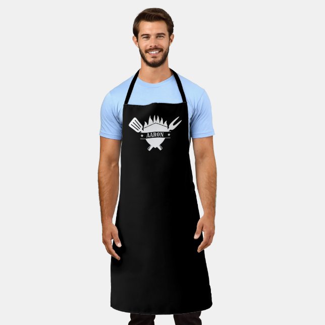 Delantal Personalized Name BBQ Grill (Gastado)