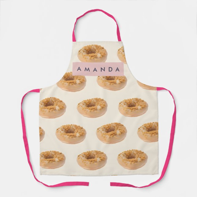 Delantal Personalized Pastel Donut Sprinkle Pattern (Anverso)