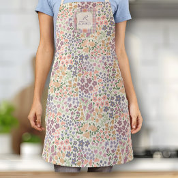 Delantal Personalized Patchwork Floral & Plaid Apron