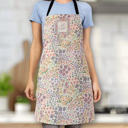 Delantal Personalized Patchwork Floral & Plaid Apron