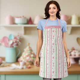 Delantal Personalized Pink Coquette Auntie Holiday