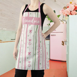 Delantal Personalized Pink Coquette Grandma