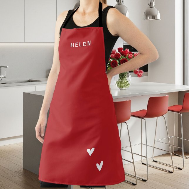 Delantal Personalized Red Kitchen Apron - Modern  (Subido por el creador)
