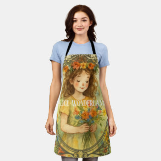 Delantal Personalized template retro painting artwork Alice