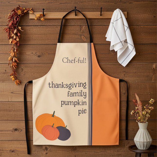 Delantal Personalized Thanksgiving Family Pumpkin Chef-ful (Subido por el creador)