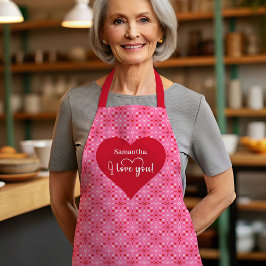 Delantal Personalized Valentine Apron A Sweet Love Gift