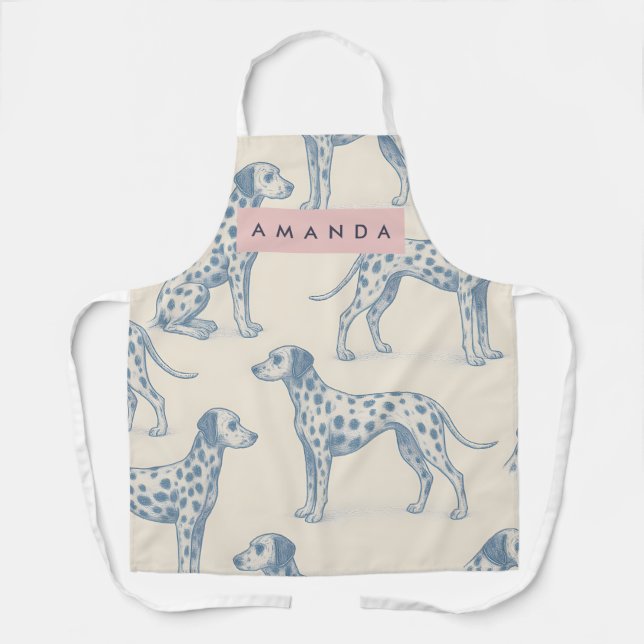 Delantal Personalized Whimsical Charming Dalmatian Pattern (Anverso)