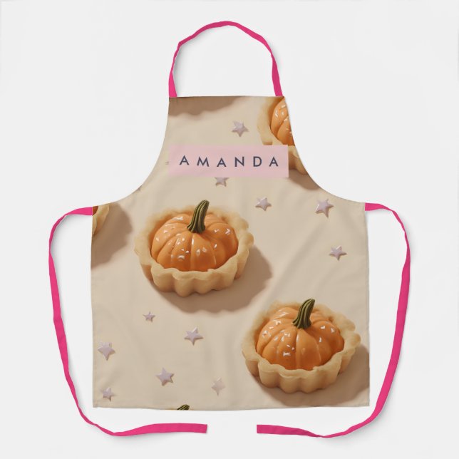 Delantal Personalized Whimsical Pumpkin Tart Pattern (Anverso)