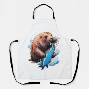 Delantal Pesca De Las Vías En El Mar