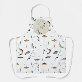 Delantal Pesca Pesca Rod & Reel Fish Tema Pescador Monogram