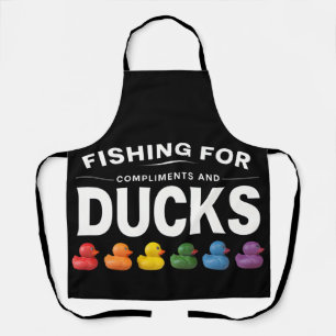 Delantal Pesca por elogios y patos - Rubbe humorístico