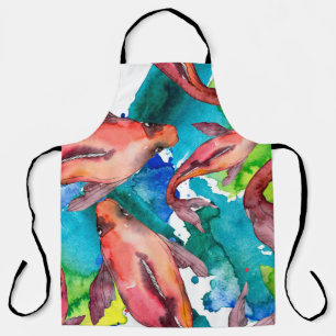 Delantal Pescado acuático. Mar rojo y peces exóticos en el 