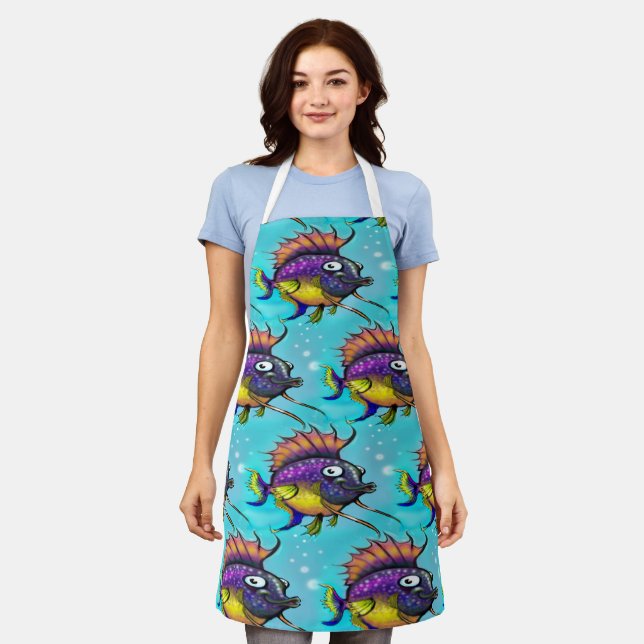 Delantal Pescado arco iris (Gastado)