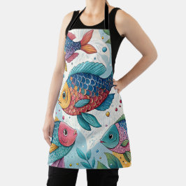 Delantal Pescado arco iris bajo el agua