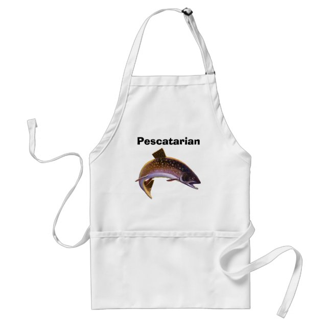 Delantal Pescado de época, pescador de pesca deportiva (Frente)