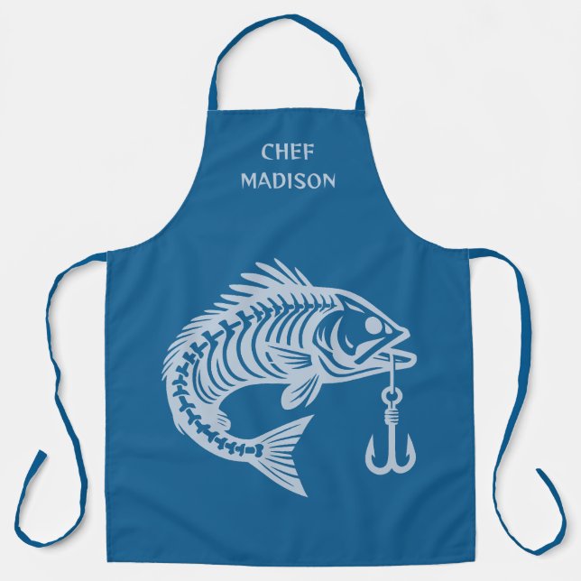 Delantal Pescado de nombre personalizado (Anverso)