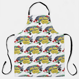 Delantal Pescado fresco a la parrilla Mariscos Mediterráneo