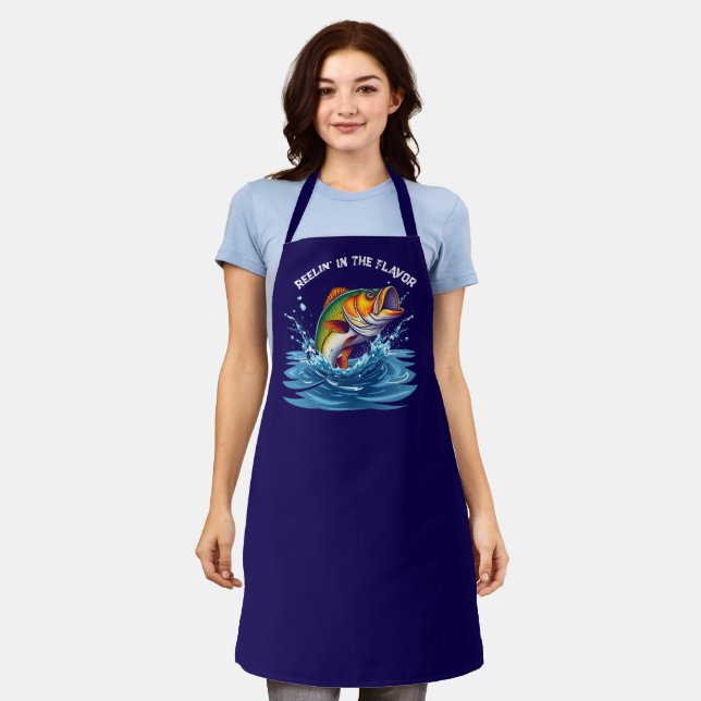 Delantal Pescado-Reelin' en el Sabor- (Gastado)