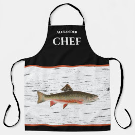Delantal Pescador de la trucha de almibarda rustica Apron