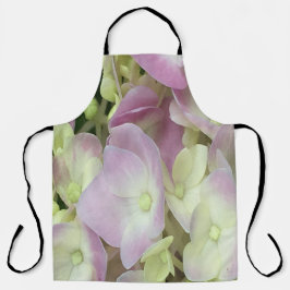 Delantal Pétalos de hidrangea rosados y blancos antiguos y 