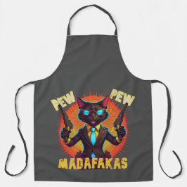 Delantal Pew Pew Madafakas Black Cat