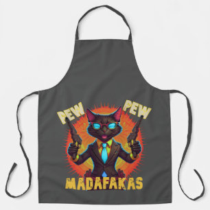 Delantal Pew Pew Madafakas Black Cat