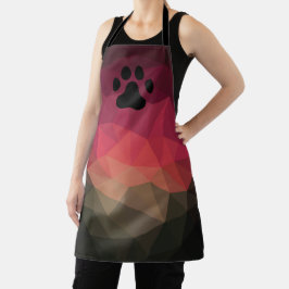 Delantal pezuña mascota, huella animal, diseño colorido