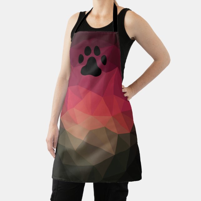 Delantal pezuña mascota, huella animal, diseño colorido (in situ)