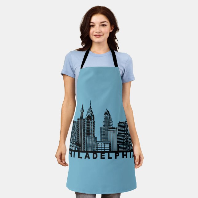 Delantal Philadelphia Skyline Silhouette  (Gastado)