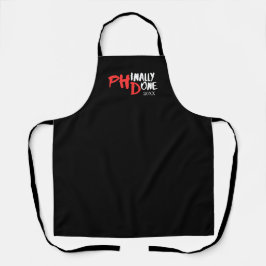 Delantal Phinally done - Black PHD Graduation Quote Design