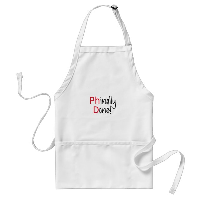 Delantal Phinally hecho, graduado del PhD, regalo de la (Frente)