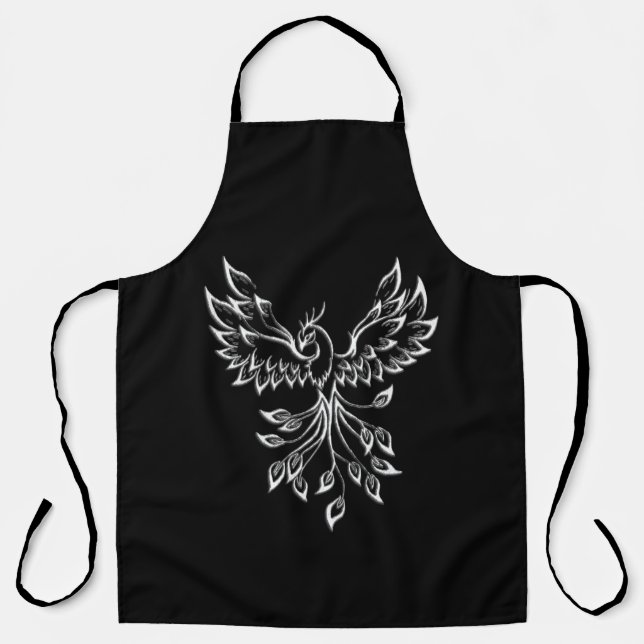 Delantal Phoenix Rises en Negro (Anverso)