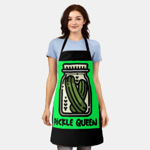 DELANTAL PICKLE QUEEN MOM LADIES FUNNY KITCHE APRONS