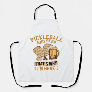 Delantal Pickleball y cerveza, por eso estoy aquí divertido