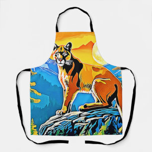 Delantal Pico Cougar: arte de majestad de montaña