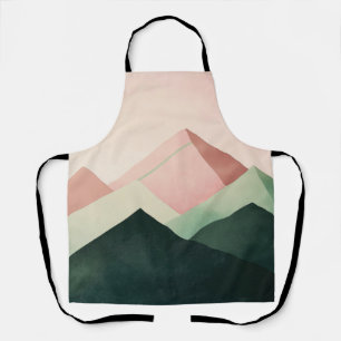 Delantal Pico Pastel – Paisaje Geométrico de Montaña #1