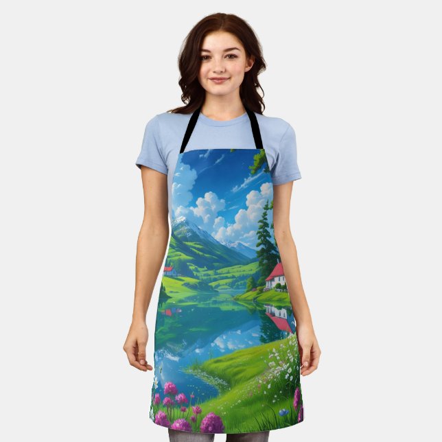 Delantal Picos hacia el cielo - Retirada de los techos rojo (Gastado)