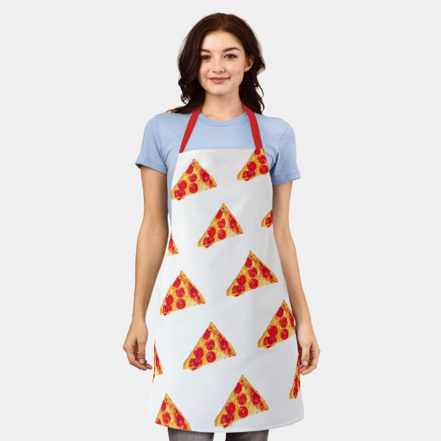Delantal Pie de Pepperoni Pizza Delicioso Apron Imprimido T (Gastado)