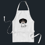Delantal Piebald Dachshund Cuppy Perro Apron Adulto<br><div class="desc">Un divertido delantal de barbacoa para los amantes del Piebald Dachshund. Doxie de color negro,  marrón y blanco. Visita el mundo doodle de Jenn para más accesorios para el hogar y la oficina con este perro gracioso y diseños de perro más originales.</div>