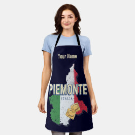 Delantal Piedmont Italia Retro Región Mapa Pasta de cosecha