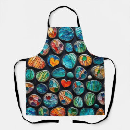 Delantal Piedras pintadas de decoración brillante