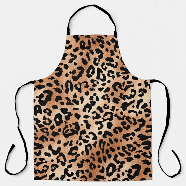 Delantal piel de leopardo. Elegante diseño de blusa con leo (Anverso)