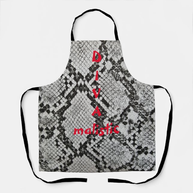 Delantal Piel de serpiente DIVAmalístico Print Apron (Anverso)
